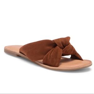 Jeffrey Campbell - Zocalo Knot Front Tan Brown Suede Slide Sandal